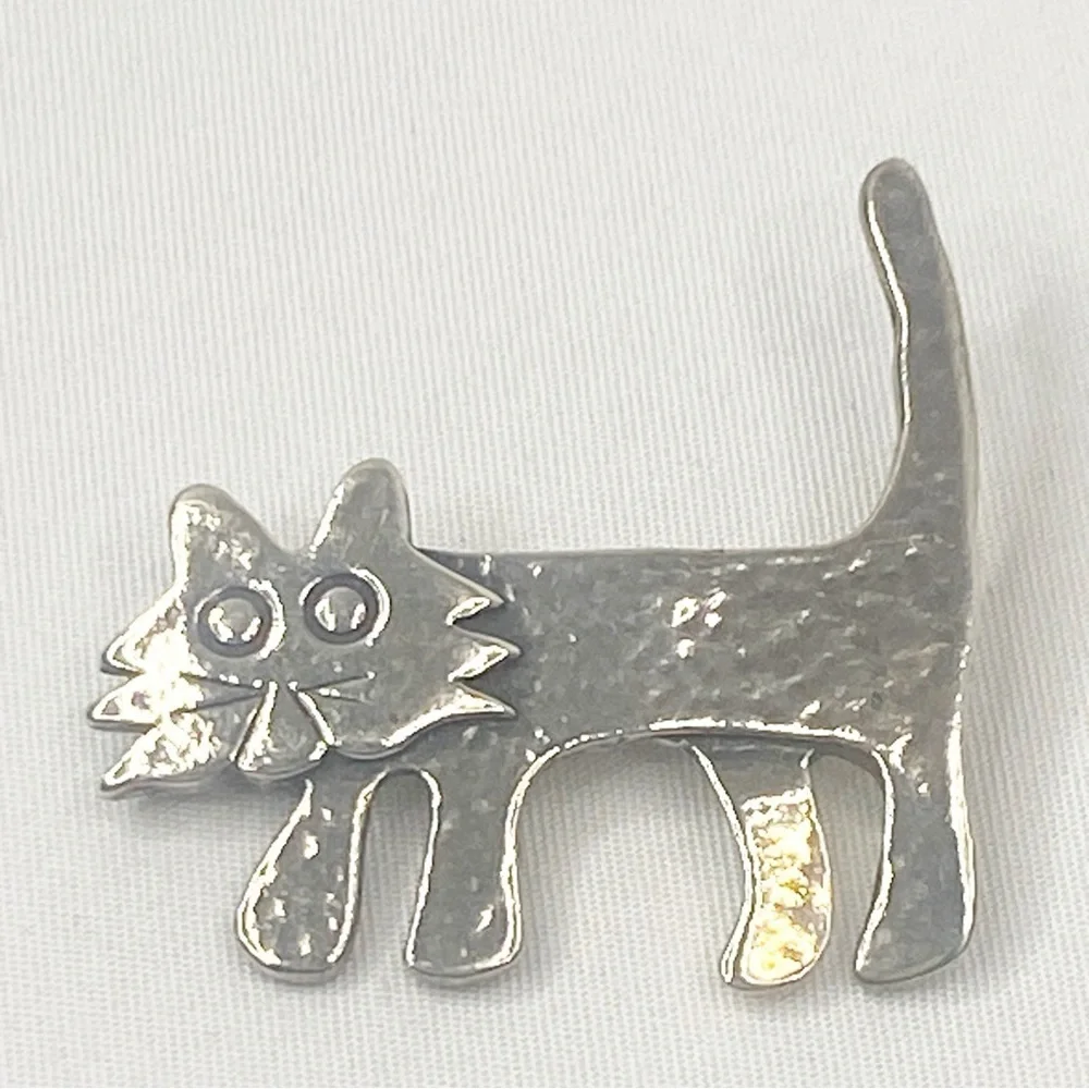 Vintage Silpada Sterling Silver Cat Pin/Brooch I1590